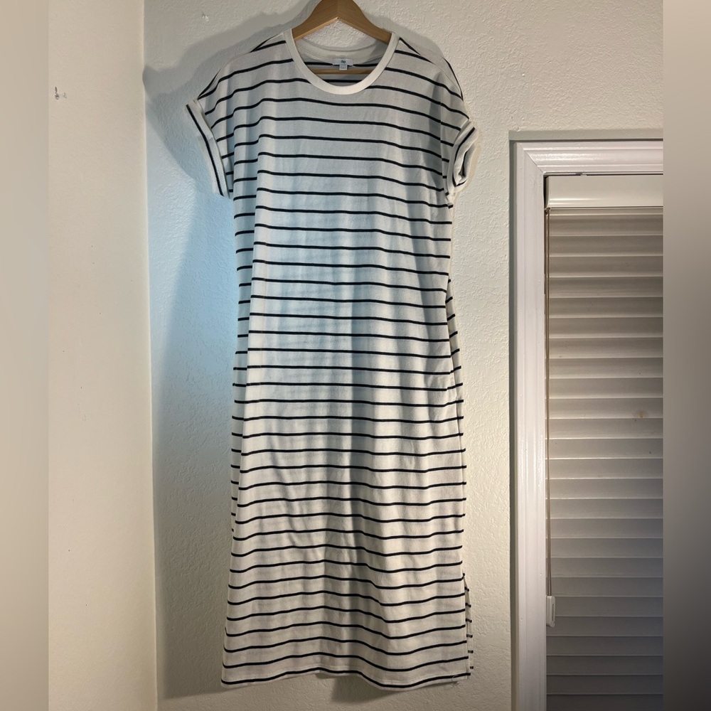 Striped Black and White Casual Dress